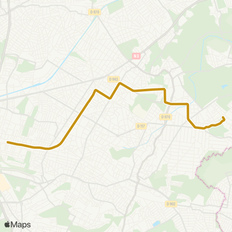 Île-de-France Mobilités Bondy ↔︎ Aulnay-sous-Bois / Montfermeil map