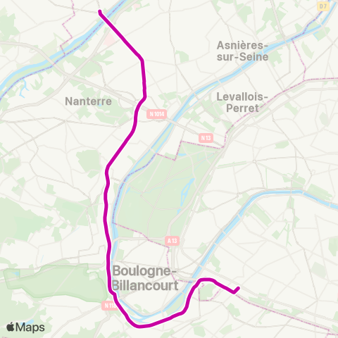 Île-de-France Mobilités Pont de Bezons ↔︎ Porte de Versailles map