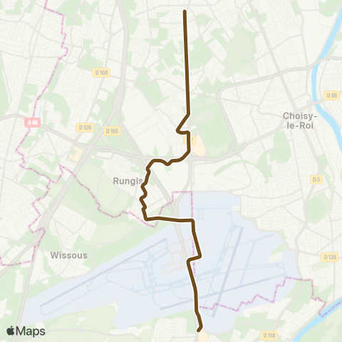 Île-de-France Mobilités Villejuif ↔︎ Athis-Mons map