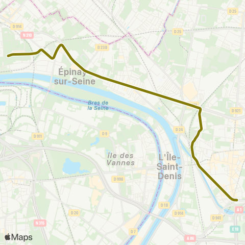 Île-de-France Mobilités Saint-Denis ↔︎ Villetaneuse / Épinay map