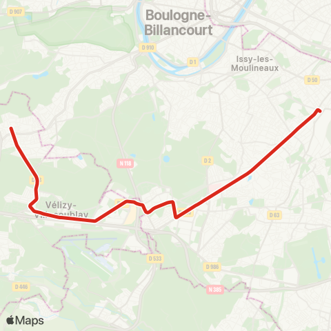 Île-de-France Mobilités Viroflay ↔︎ Châtillon - Montrouge map