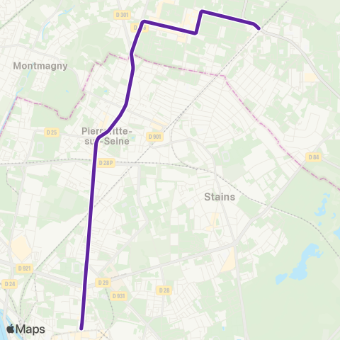 Île-de-France Mobilités Saint-Denis ↔︎ Garges - Sarcelles map