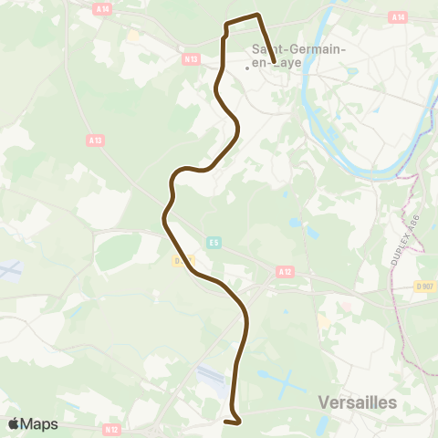Île-de-France Mobilités Saint-Germain-en-Laye ↔︎ Saint-Cyr map