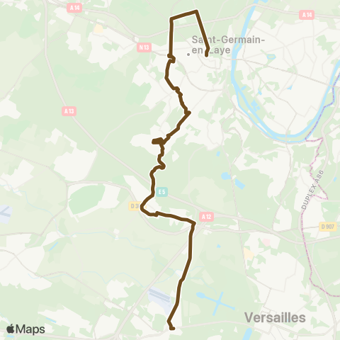 Substitution Tramway Bus de substitution T13 map