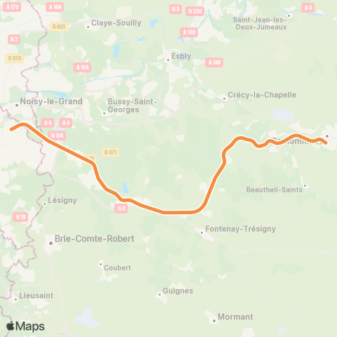 SNCF Gare de l'E. ↔︎ Château-Thierry • La Ferté-Milon • Provins • Coulommiers map