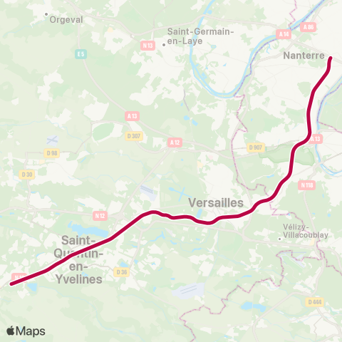 SNCF La Défense ↔︎ La Verrière map