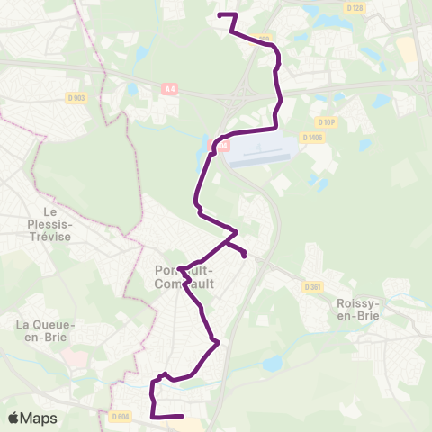 Sit'bus Noisiel RER↔︎Centre Commercial map