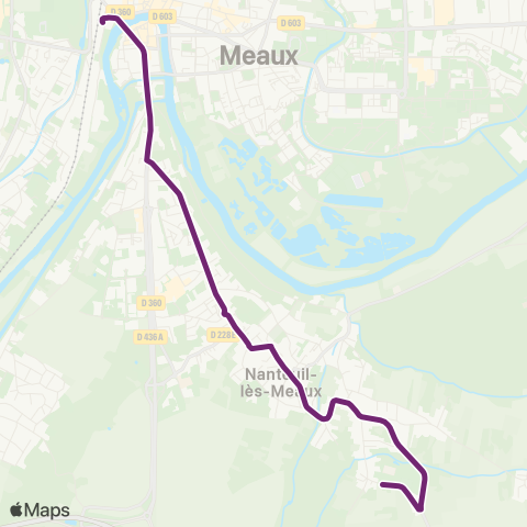 Meaux et Ourcq Collot↔︎Gare de Meaux (Dépose) map