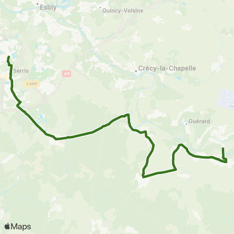 Brie et 2 Morin Gare SNCF↔︎Chessy Sud / Quai A (Dépose) map