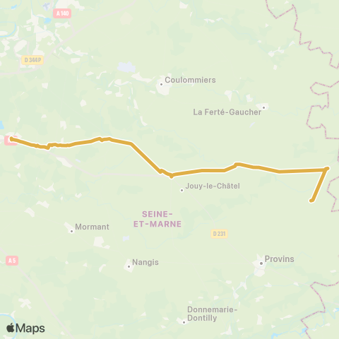 Île-de-France Mobilités Gare de Tournan ↔ Bourg map