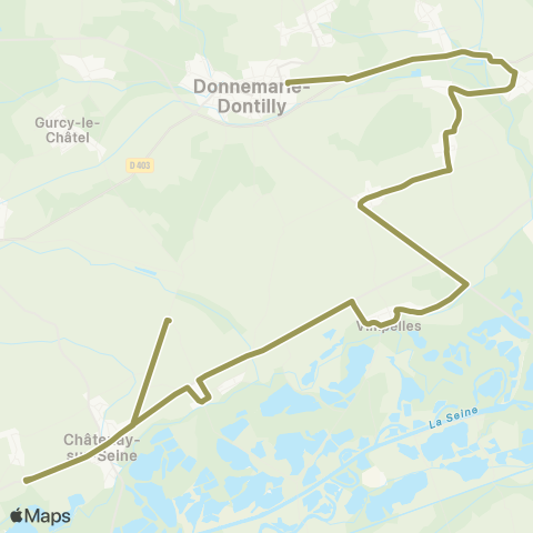 Provinois - Brie et Seine Haussonville↔︎Le Villé map