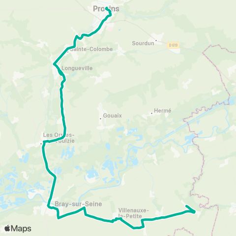 Île-de-France Mobilités Place Mérot ↔ Gare de Longueville map