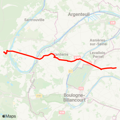 Noctilien Gare St-Lazare↔︎St-Germain-en-Laye RER map