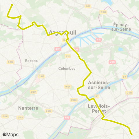 Noctilien Gare St-Lazare↔︎Gare de Cormeilles en Parisis map