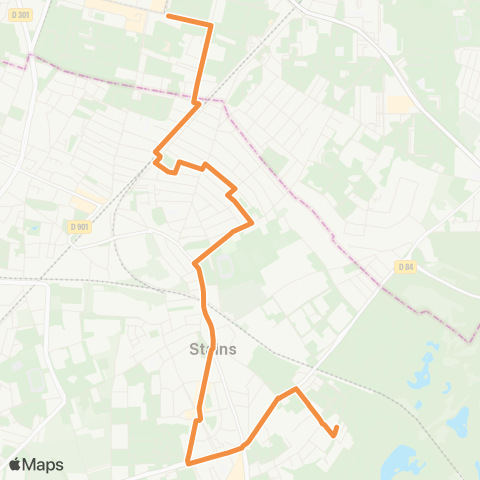 Île-de-France Mobilités Moulin Neuf↔︎Les Flanades map