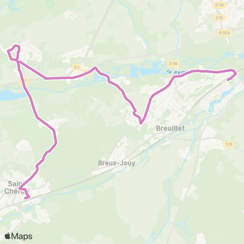 Île-de-France Mobilités Gare de St-Chéron↔︎Gare de Breuillet / Bruyères-le-Châtel map