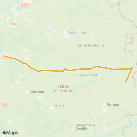 Île-de-France Mobilités Gare de Tournan↔︎Bourg map