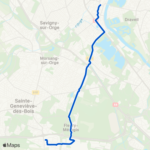 Île-de-France Mobilités Gare de Juvisy↔︎ZI Croix Blanche map