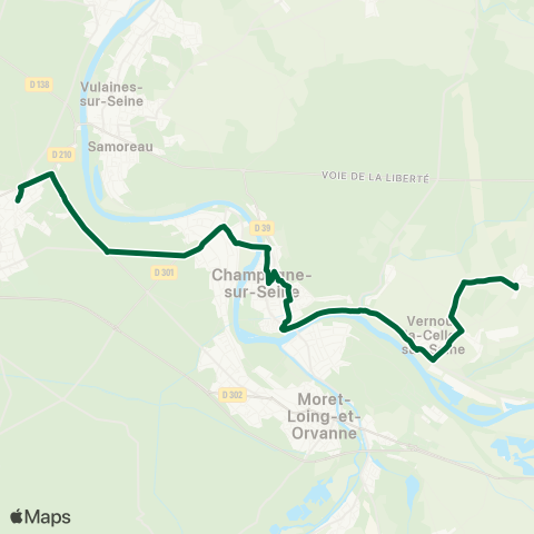 Île-de-France Mobilités 209 map