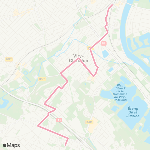 Île-de-France Mobilités François Mitterrand↔︎Gare de Juvisy map