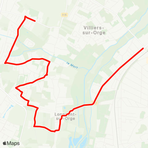 Île-de-France Mobilités Gare de Ste Geneviève des Bois↔︎Fontaine Mansart map