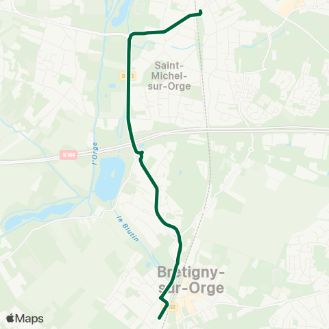 Île-de-France Mobilités Gare de St-Michel-s/-Orge↔︎Gare de Brétigny map