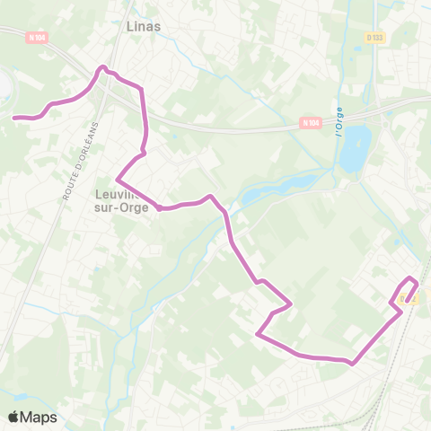 Île-de-France Mobilités Gare de Brétigny↔︎Unm / Utac map