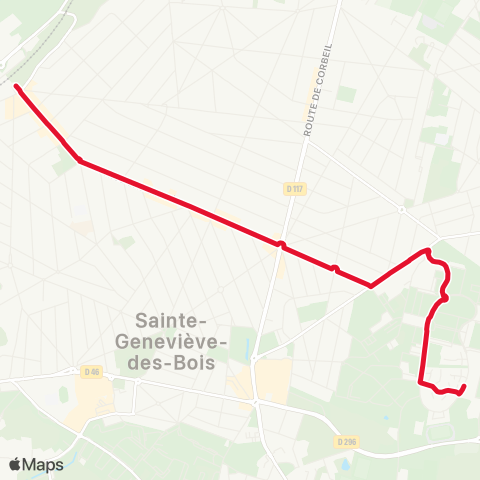 Île-de-France Mobilités Lycée Einstein↔︎Gare de Ste Geneviève des Bois map