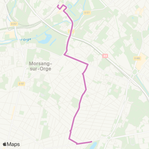 Île-de-France Mobilités Sycomores↔︎Gare de Savigny-sur-Orge map