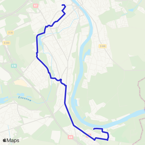 Île-de-France Mobilités Gare de Corbeil-Essonnes↔︎Le Coudray-Montceaux map