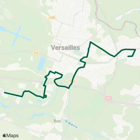 Île-de-France Mobilités Satory Mobilab↔︎Viroflay Gare Rive Gauche map