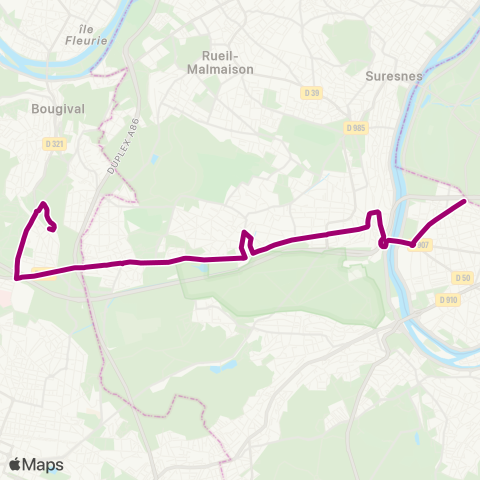 Île-de-France Mobilités Gare de Vaucresson↔︎Gambetta map