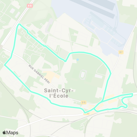 Île-de-France Mobilités Gare de St-Cyr-l'École↔︎Gare de St-Cyr-l'École map