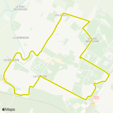 Île-de-France Mobilités Gare de Fontenay-le-Fleury↔︎Gare de Fontenay-le-Fleury map