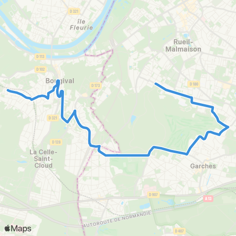 Île-de-France Mobilités Saint-Cucufa↔︎Gare de Louveciennes map