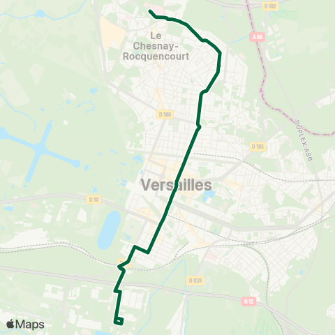 Île-de-France Mobilités Hôpital André Mignot / Accueil↔︎Satory map