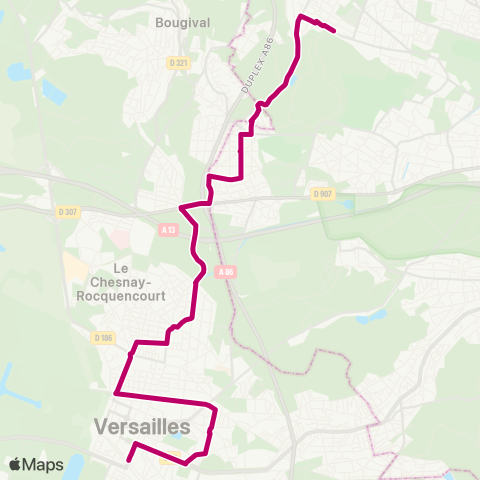 Île-de-France Mobilités Ctre Madeleine Daniélou↔︎Gare Versailles Château Rive Gauche map