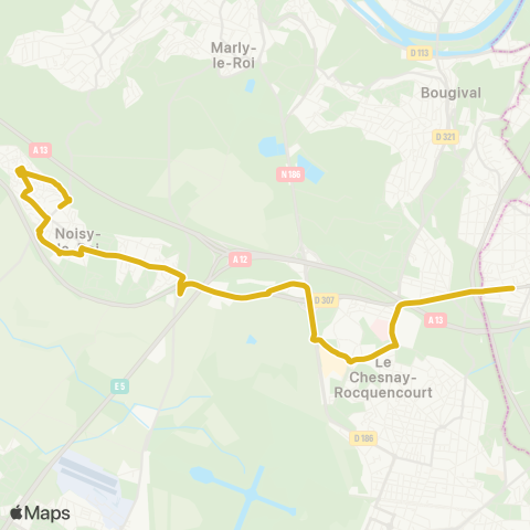 Île-de-France Mobilités Cimetière↔︎Gare de Vaucresson map