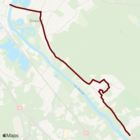 Île-de-France Mobilités Juvisy Gare rout. Seine↔︎Bois des Coudraies map