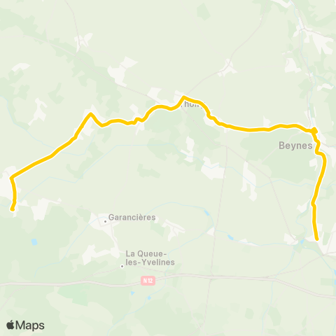 Île-de-France Mobilités Gare d'Orgerus Béhoust↔︎Pl. de la Gare / Villiers / Neauphle / Pontchartrain map