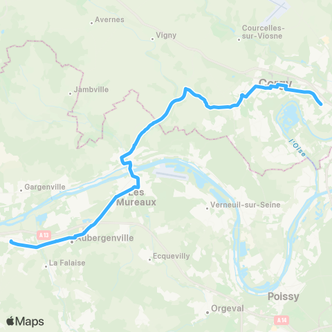 Île-de-France Mobilités Uni des Chênes / Préf. RER↔︎Gare rout. de Mantes-la-Ville / Quai 25 map