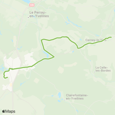 Île-de-France Mobilités Les Cottages↔︎Gare de Rambouillet / Prairie map