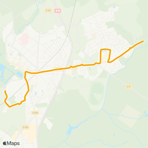 Île-de-France Mobilités Arbouville↔︎Le Cerrsy map