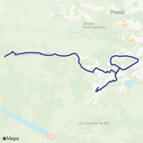 Île-de-France Mobilités La Verrière Gare / Quai C↔︎Notre Dame du Bel-Air map