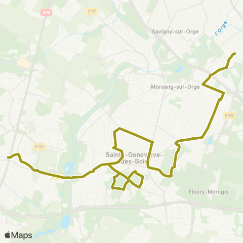 Île-de-France Mobilités Parc Leblanc↔︎Cimetière map