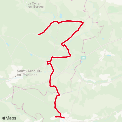 Île-de-France Mobilités Gare de Dourdan↔︎Moutiers map