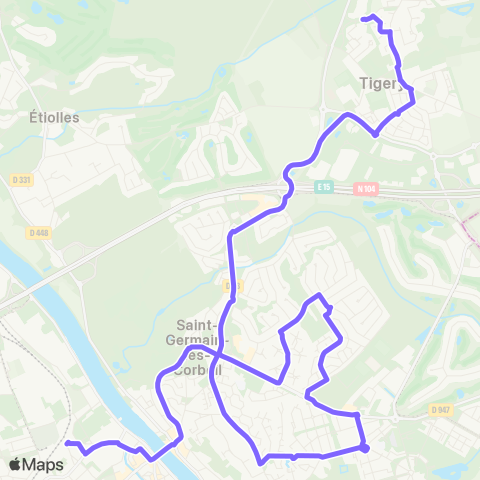 Île-de-France Mobilités Gare de Corbeil-Essonnes↔︎Le Clos map