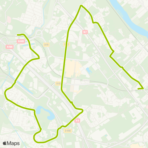 Île-de-France Mobilités Gare de Ris-Orangis Bois de l'Épine↔︎Gare du Bras de Fer map