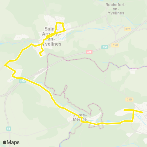 Île-de-France Mobilités Gare de Dourdan↔︎Zone Industrielle map