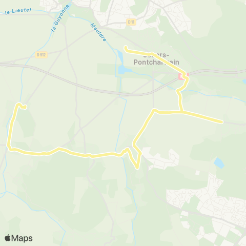 Île-de-France Mobilités Collège Saint-Simon↔︎Villancy map